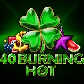 Official Slots logo: 40 Burning Hot by Amusnet Interactive at RollySpin Casino