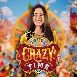 Official Live Casino logo: Crazy Time by Evolution at RollySpin Casino