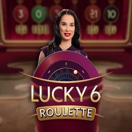 Lucky 6 Roulette online game logo by Pragmatic Play on rollyspinscasino.co.uk