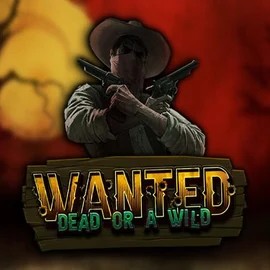 Wanted Dead or a Wild online game logo by Hacksaw Gaming on rollyspinscasino.co.uk